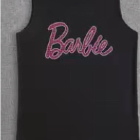 Barbie Black Plaid Script Lettering Tank Top - Picture 3 of 10